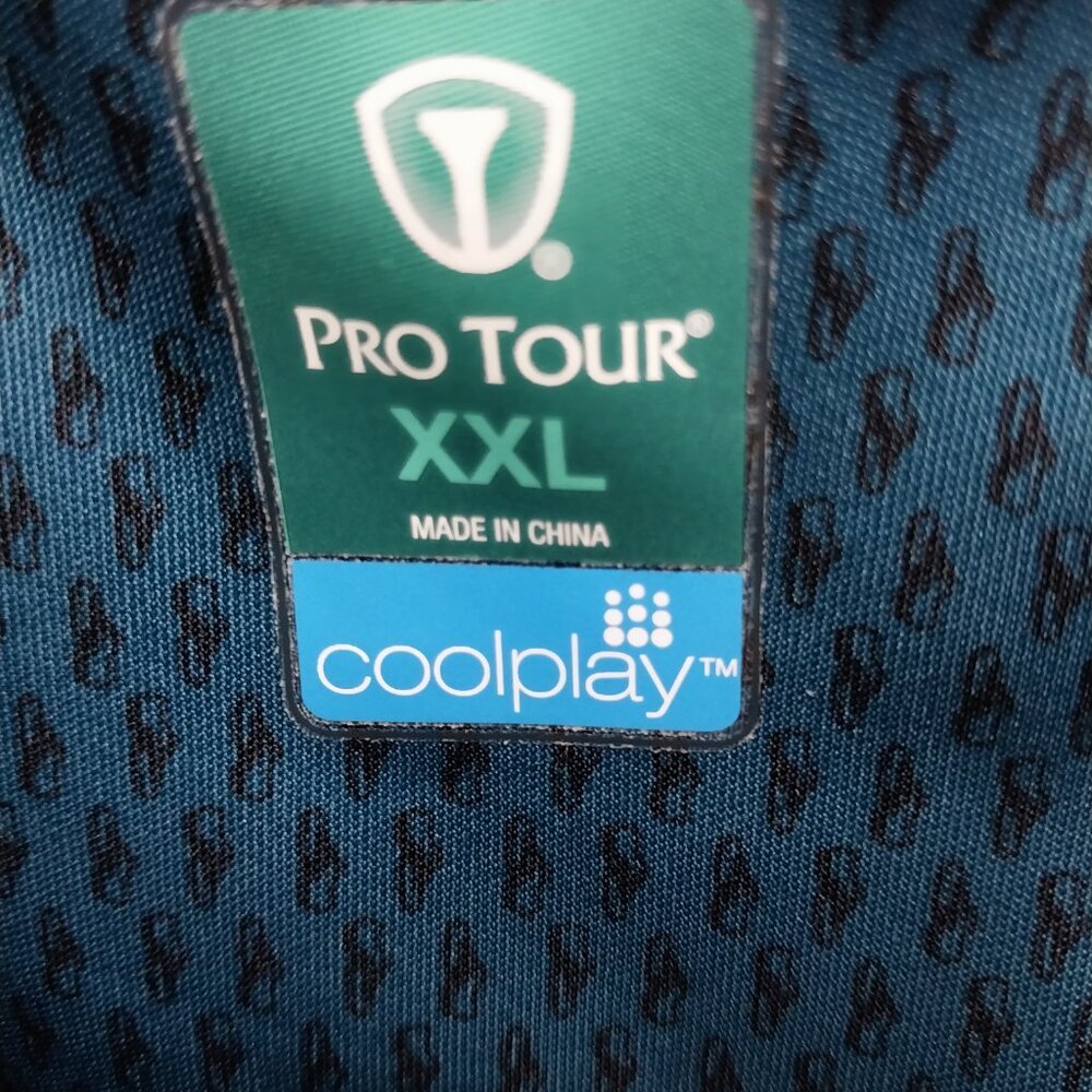 3038 Size XXL Pro Tour Cool Play  Green with Black Golf Shoes Print Golf Shirt - Picture 7 of 10